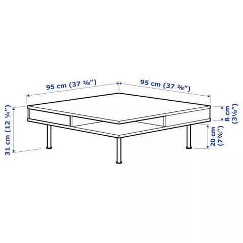 TOFTERYD Coffee table, High-gloss white, 95x95cm