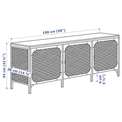 FJALLBO TV stand, 150x36x54cm, Black
