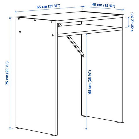 TORALD Desk, white, 65x40cm