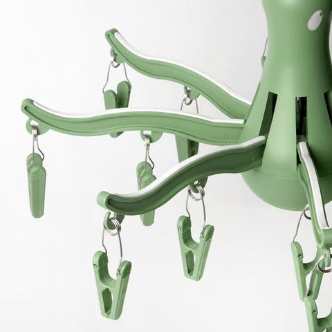 PRESSA Hanging dryer 16 clothes pegs, Green