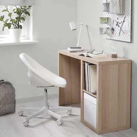 KALLAX Desk, White stained oak effect, 111x39cm