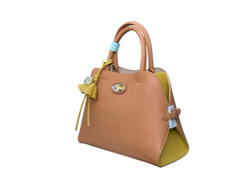 Chrisbella Floral Tassel Bag- Brown