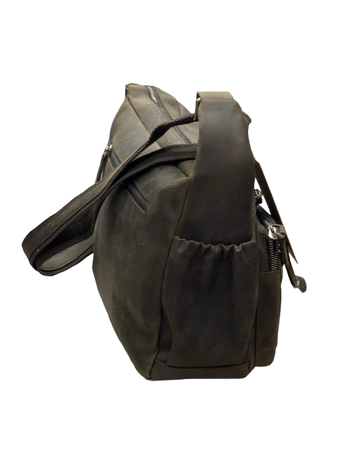 Premium Italian Leather Multi‑Zip Crossbody Bag