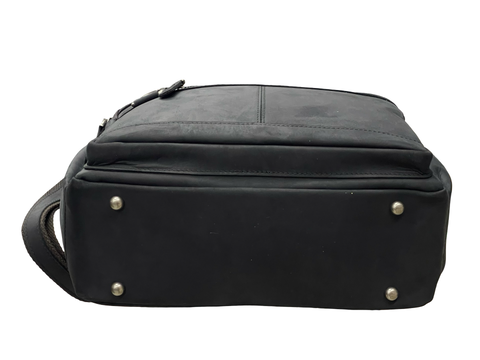 Premium Italian Leather Multi‑Zip Crossbody Bag