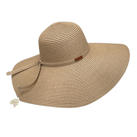 Ladies Packable Straw Floppy Sun Hat