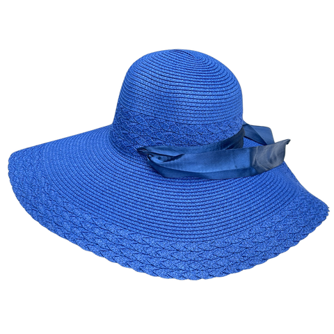 Ladies Packable Straw Floppy Sun Hat