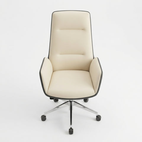 Contemporary High-Back Executive Chair with Armrests & Chrome Base