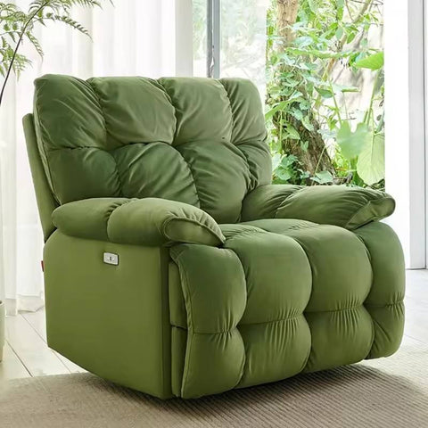 LuxeRelax Electric Swivel Recliner- Green