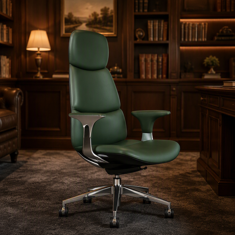 Modern Luxury Executive Leather Office Chair- Green