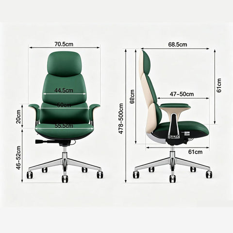 Modern Luxury Executive Leather Office Chair- Green
