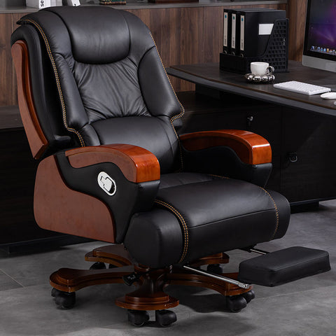Modern Executive Leather Office Chair- Black