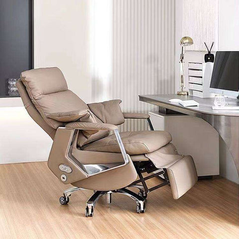 Luxury Electric Leather Executive Chair- Beige