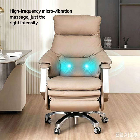 Luxury Electric Leather Executive Chair- Beige