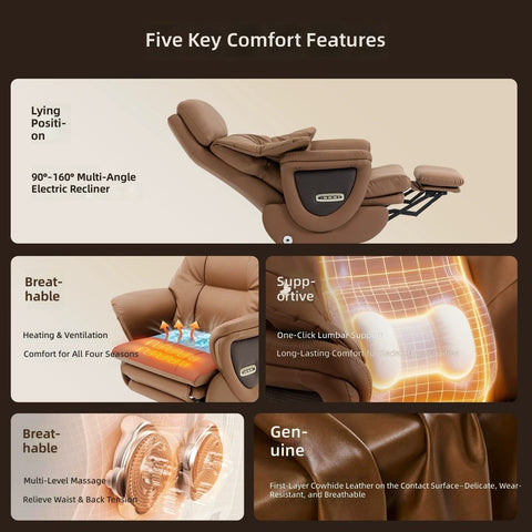 Modern Ergonomic Electric Massage Chair- Brown
