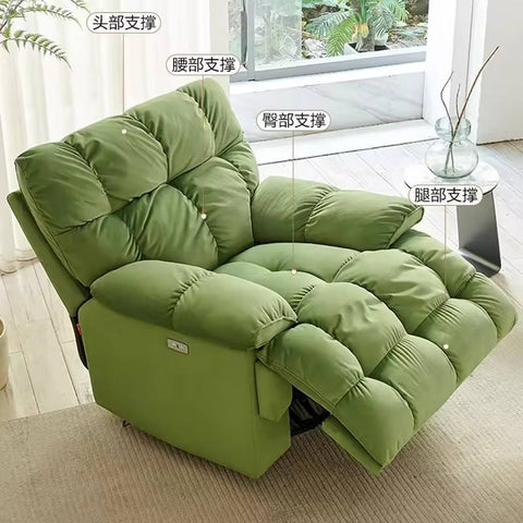 LuxeRelax Electric Swivel Recliner- Green