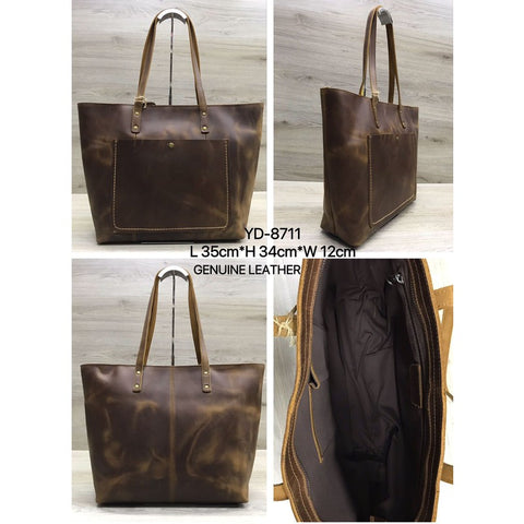 Leather Spacious Tote Bag