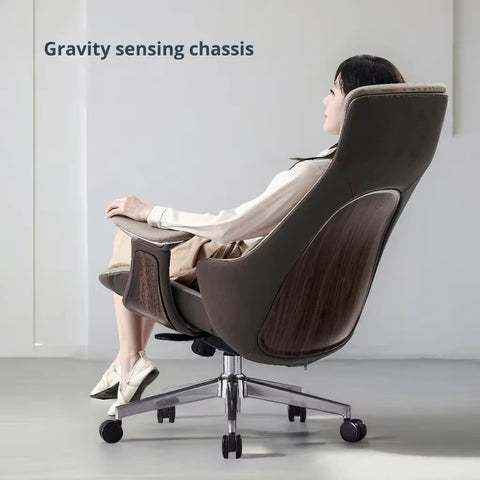 Luxury Handmade Leather Executive Boss Chair High Back - Khaki