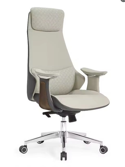 Luxury Handmade Leather Executive Boss Chair High Back - Khaki