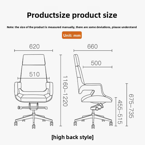 Modern Leather Office Chair with Headrest & Adjustable Height