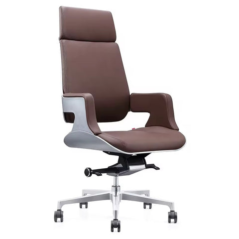 Modern Leather Office Chair with Headrest & Adjustable Height