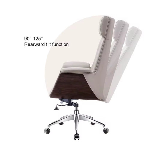 Ergonomic Reclining Executive Office Chair with PU Leather