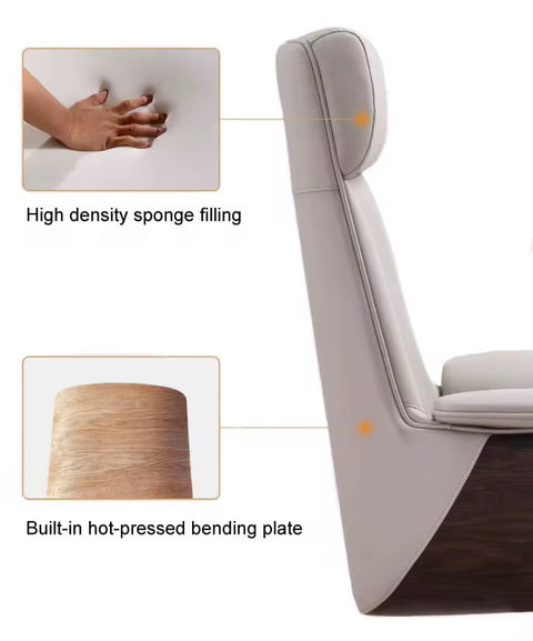 Ergonomic Reclining Executive Office Chair with PU Leather