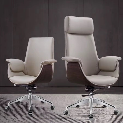 Ergonomic Reclining Executive Office Chair with PU Leather