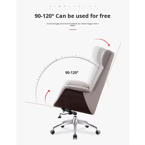 Ergonomic Reclining Executive Office Chair with PU Leather
