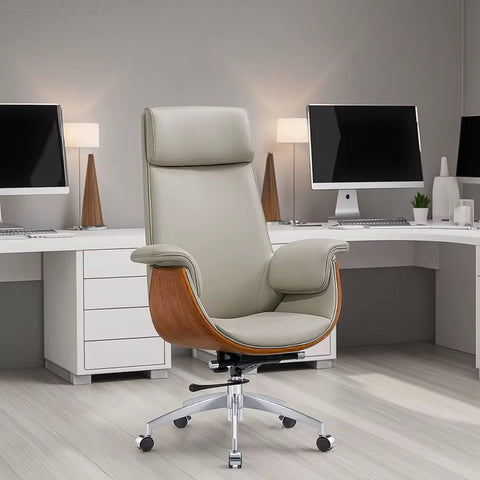 Ergonomic Reclining Executive Office Chair with PU Leather