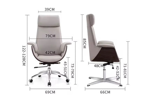 Ergonomic Reclining Executive Office Chair with PU Leather