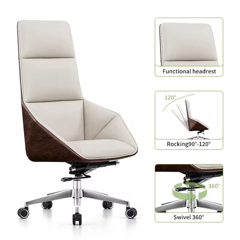 Modern Minimalist Executive Boss Chair – Comfortable Home Office Swivel Study Chair