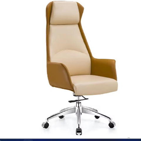 Modern Executive Swivel Office Chair with Steel Base