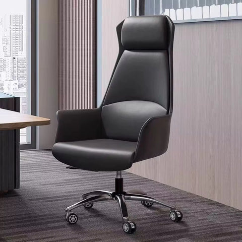 Modern Executive Swivel Office Chair with Steel Base