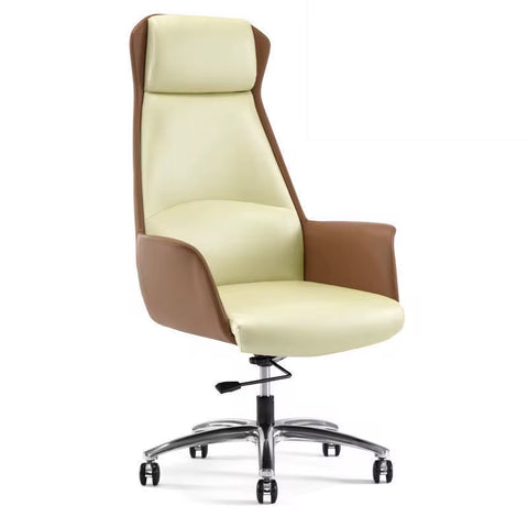 Modern Executive Swivel Office Chair with Steel Base