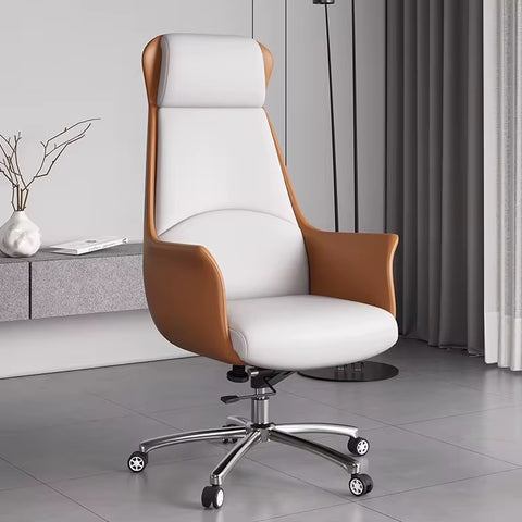Modern Executive Swivel Office Chair with Steel Base