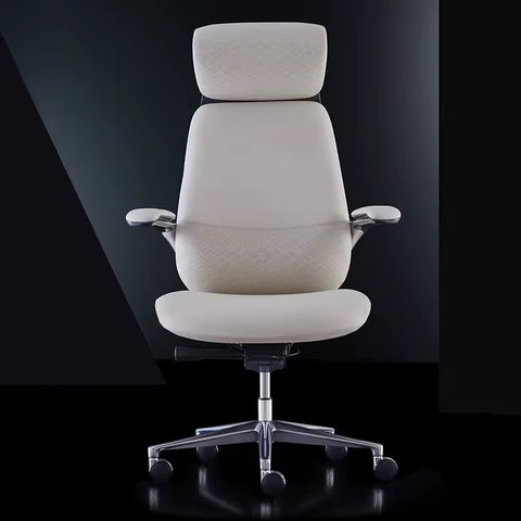 Italian Luxury Leather Executive Gray Office Chair