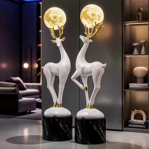 Hand-Painted Resin Deer Statue