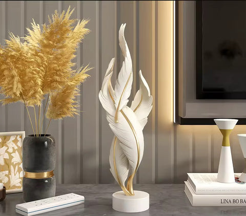 Decorative Resin Feather Sculpture