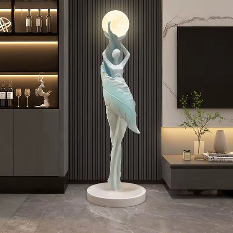 Large Art Deco Figure Floor Lamp