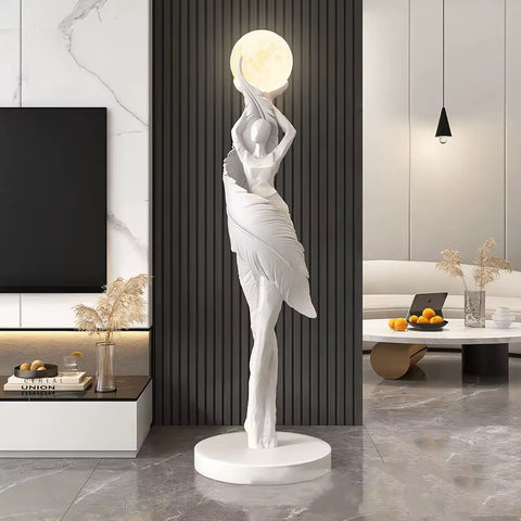Large Art Deco Figure Floor Lamp