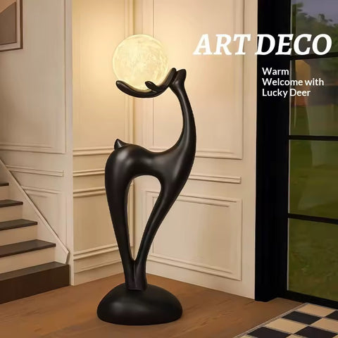 Fawn Resin Floor Lamp Ornament