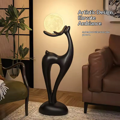 Fawn Resin Floor Lamp Ornament