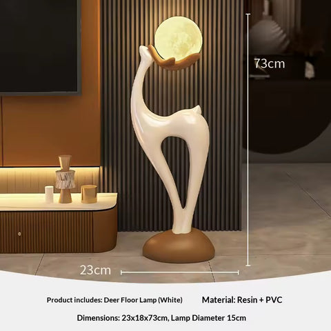 Fawn Resin Floor Lamp Ornament