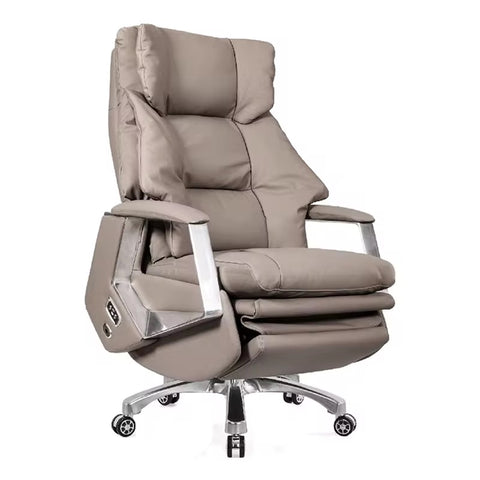 Executive Office Chair – Reclining Dual-Purpose Design - Light Coffee