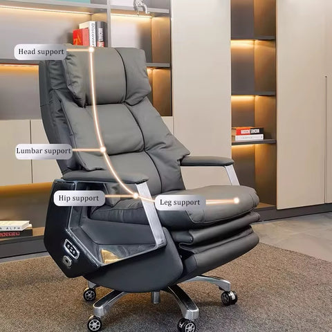Executive Office Chair – Reclining Dual-Purpose Design - Dark Grey