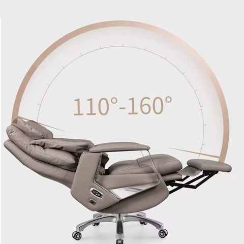 Executive Office Chair – Reclining Dual-Purpose Design - Light Coffee