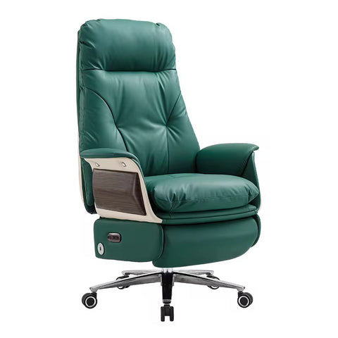 Luxury Modern High-Back Leather Executive Office Chair - Green