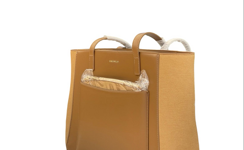 Classic Trapezoid Tote Bag- Brown