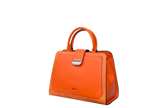 BAGCO Artisan Woven Frame Satchel- Orange