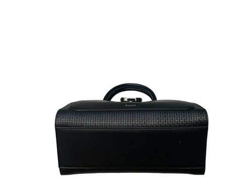 BAGCO Artisan Woven Frame Satchel- Black